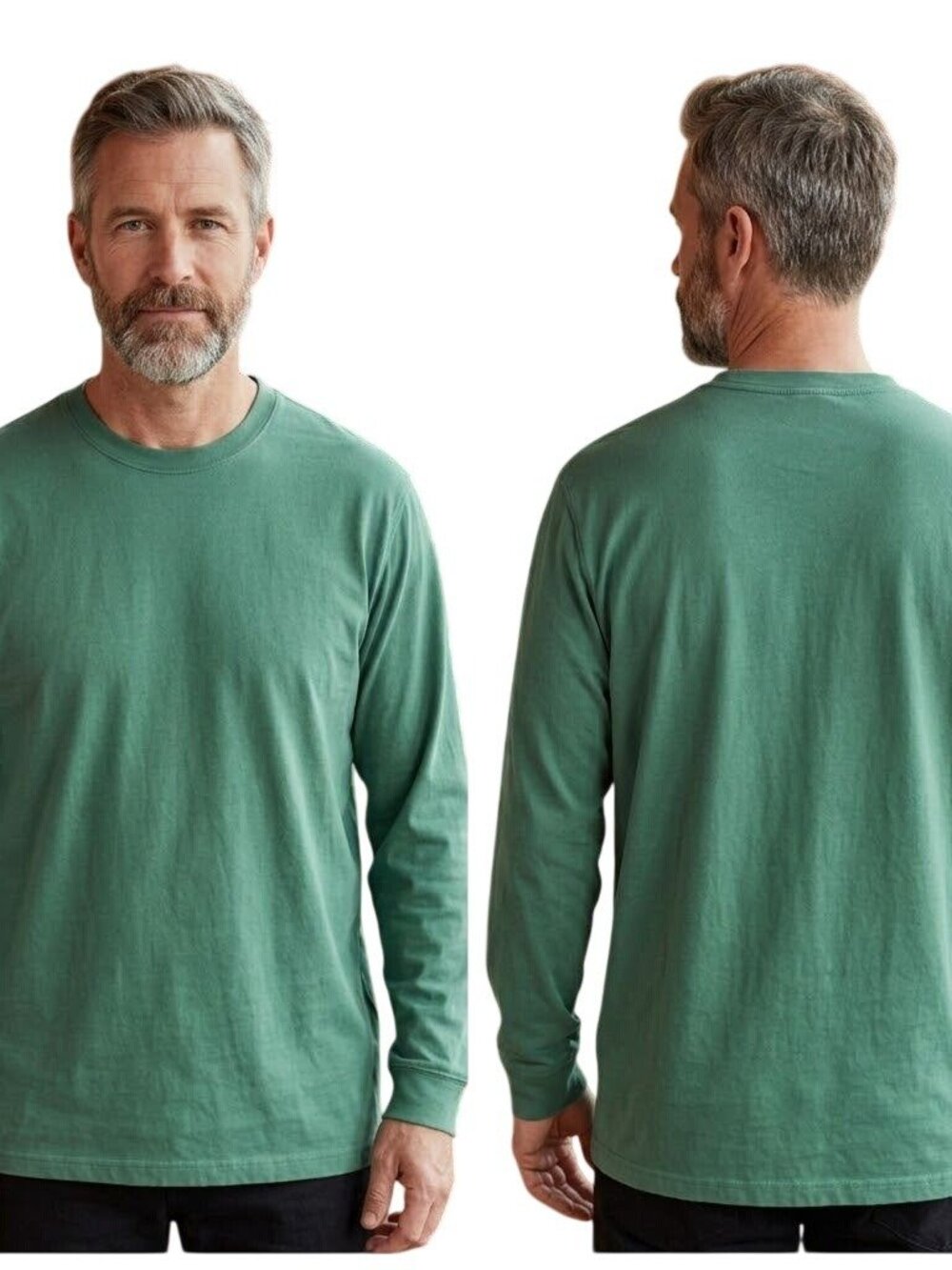 L.L.Bean Men's Green Long Sleeve Crewneck Shirt XXL Traditional Fit
